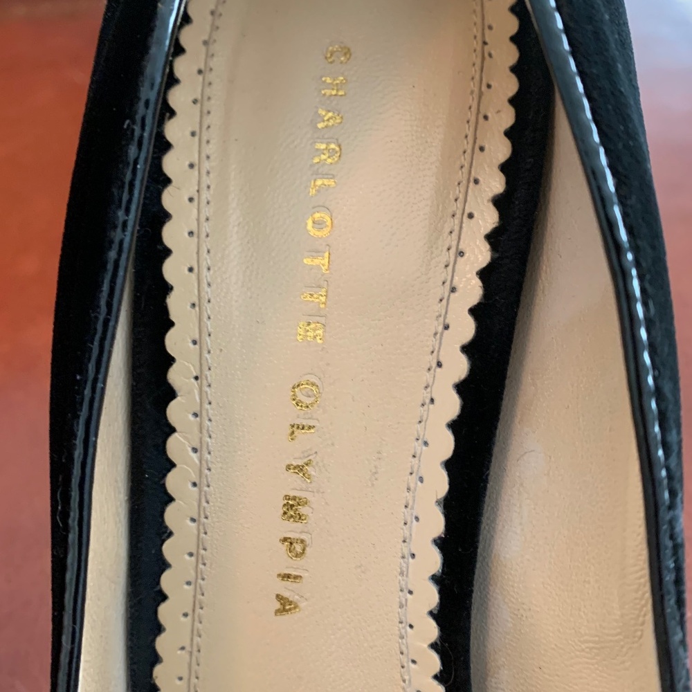 Charlotte Olympia Black Velvet Kitty Pumps, size 39 - Picture 2 of 7